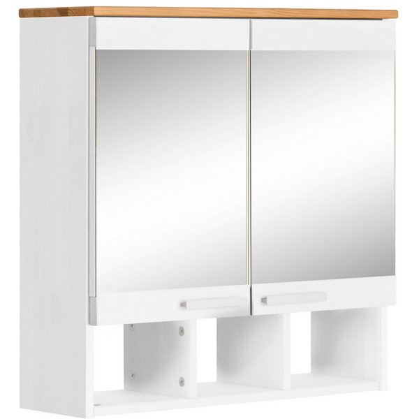 Home affaire Spiegelschrank JOSIE Breite 60 cm, aus Massivholz, verstellbarer Einlegeboden, Metallgriffe