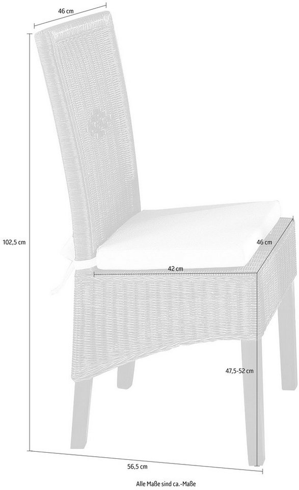 Home affaire Stuhl Stuhlparade (Set, 2 St), 2 Stück inkl. Sitzkissen, in Handarbeit gefertigt – Bild 2 von 3