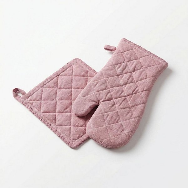 Home affaire Topfhandschuhe Handschuh & Topflappen Set Rose, (Set, 2-tlg)