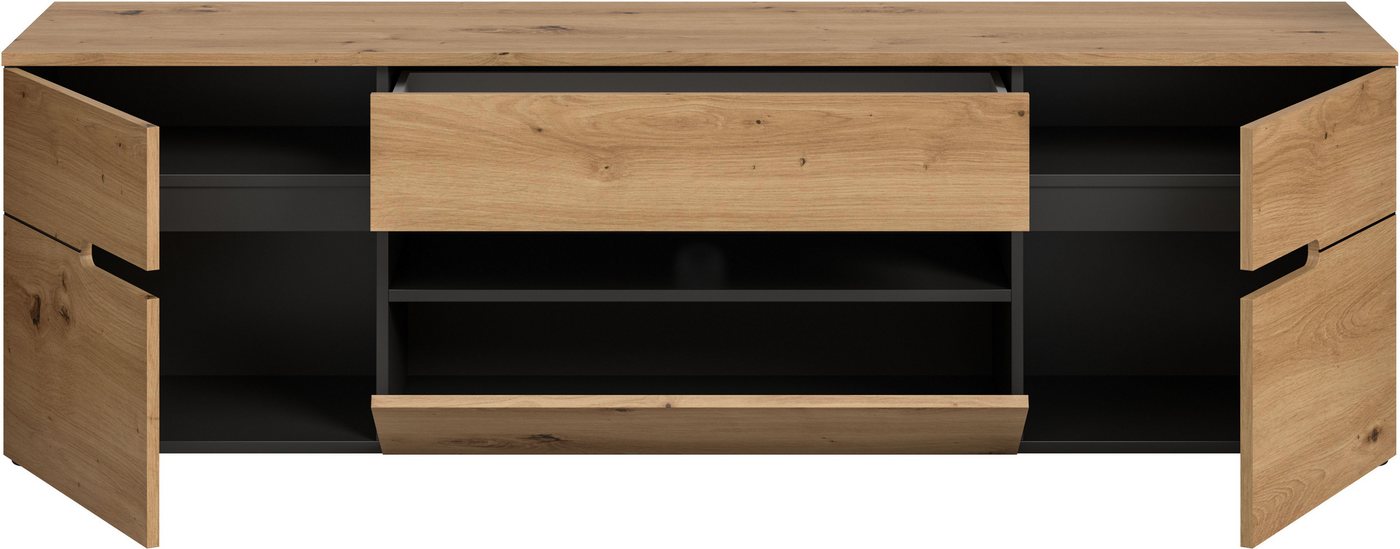 Home affaire TV-Schrank REHAT, TOPSELLER!, Breite 184 cm, 2 Türen, 1 Klappe, 1 Schublade (1-St) Lowboard, TV Lowboard, Anrichte, Fernsehschrank, Sideboard – Bild 4 von 5