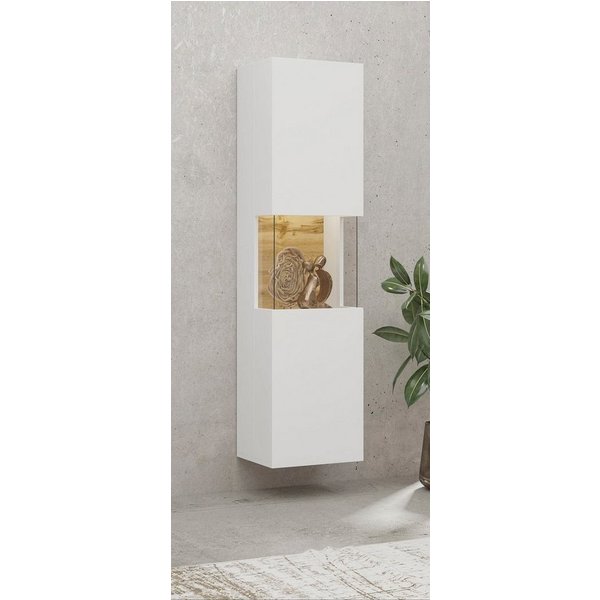 Home affaire Vitrine Ava, Breite 36 cm, hängend und stehend montierbar moderne grifflose Vitrine, Hochschrank mit Eckverglasung