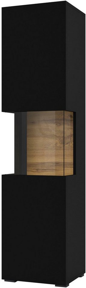 Home affaire Vitrine Ava, Breite 36 cm, hängend und stehend montierbar moderne grifflose Vitrine, Hochschrank mit Eckverglasung – Bild 2 von 5