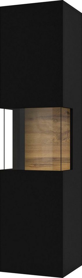 Home affaire Vitrine Ava, Breite 36 cm, hängend und stehend montierbar moderne grifflose Vitrine, Hochschrank mit Eckverglasung – Bild 4 von 5