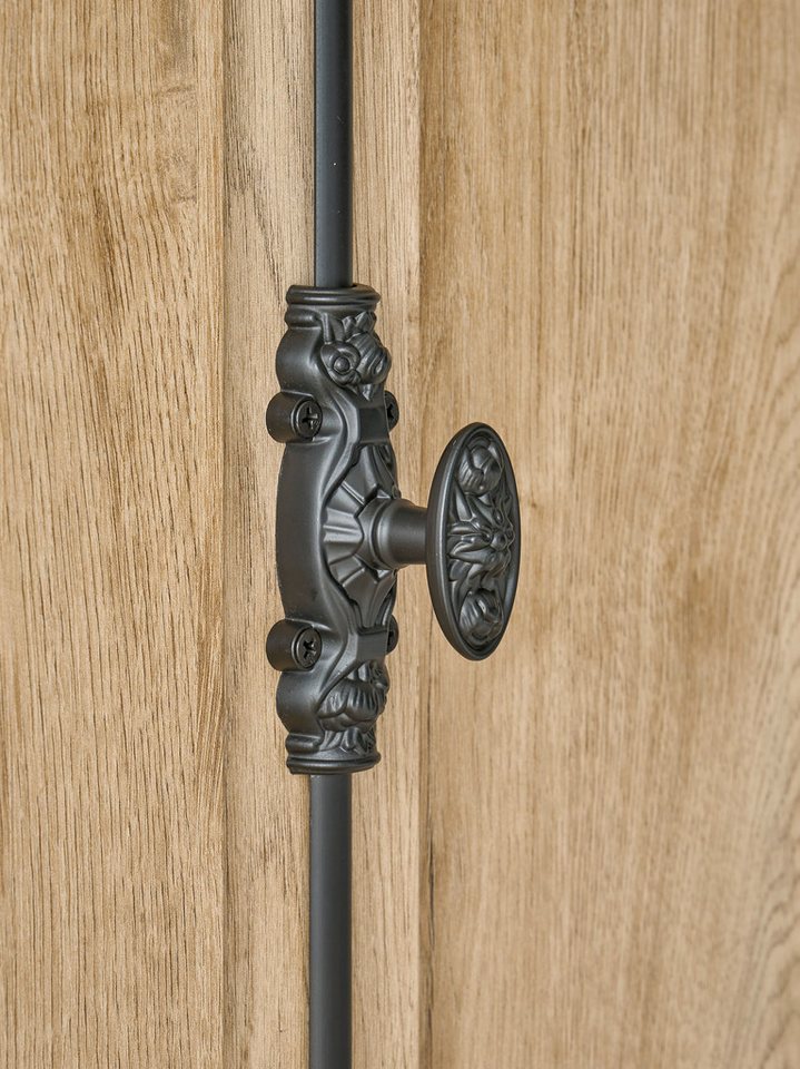 Home affaire Vitrine Cornwall, Hochschrank im Landhausstil, Glasvitrine, Eiche Dekor (1-St) Metallgriffe, 147 cm breit, viel Stauraum, in zwei Größen verfügbar – Bild 5 von 5