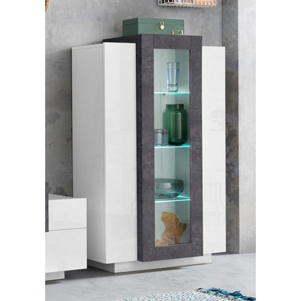 Home affaire Vitrine Coro, Vitrine, Glasvitrine, Vitrinenschrank, Stauraumvitrine 3 Türen davon 1 Glastür, 9 Fächer, Doppeltiefe, Höhe 120,5cm