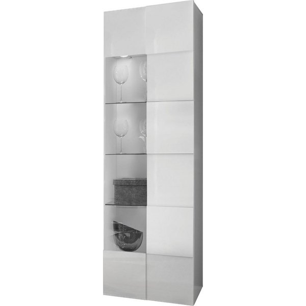 Home affaire Vitrine Dama Höhe 187 cm, Breite 60 cm, Stauraumvitrine mit 1 Tür, Standvitrine - Front in 3D-Optik, viel Stauraum, verschiedene Farben