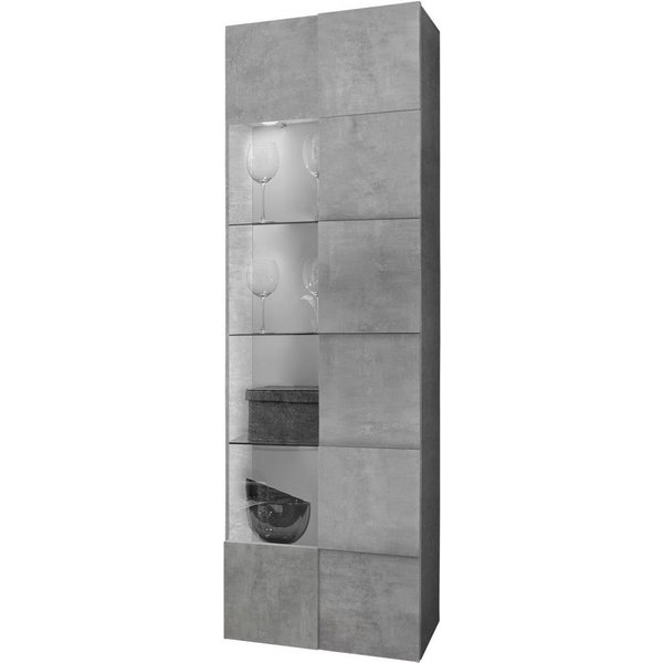Home affaire Vitrine Dama Höhe 187 cm, Breite 60 cm, Stauraumvitrine mit 1 Tür, Standvitrine - Front in 3D-Optik, viel Stauraum, verschiedene Farben