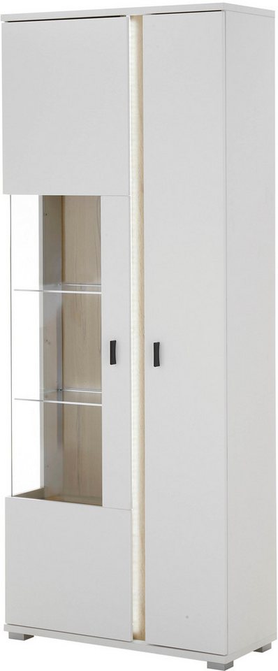 Home affaire Vitrine LONG ISLAND, Stauraumvitrine (1-St) in moderner Trendfarbe,inklusive senkrechter Beleuchtung,Breite 80 cm – Bild 2 von 5