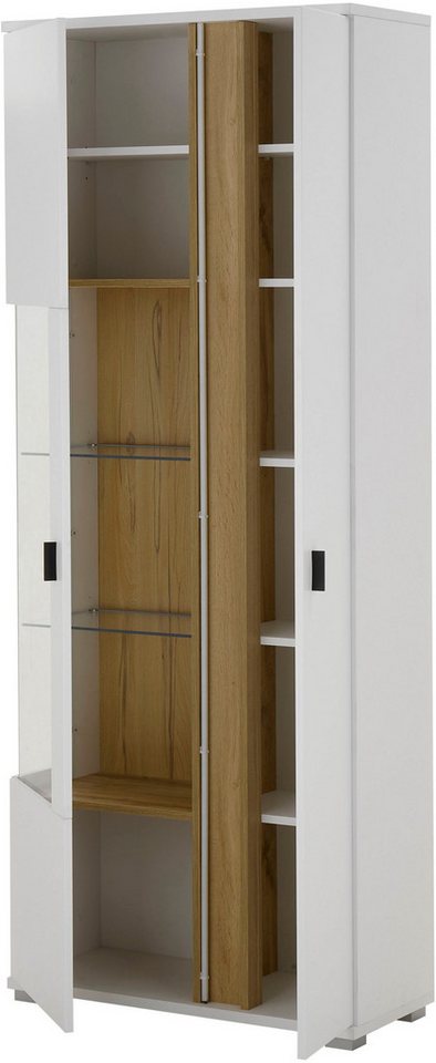 Home affaire Vitrine LONG ISLAND, Stauraumvitrine (1-St) in moderner Trendfarbe,inklusive senkrechter Beleuchtung,Breite 80 cm – Bild 4 von 5