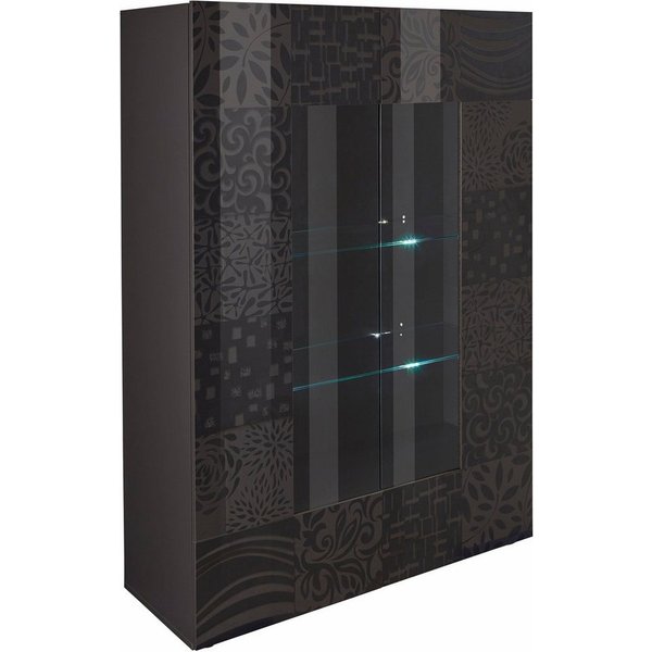 Home affaire Vitrine Miro Stauraumvitrine, Höhe 166 cm mit dekorativem Siebdruck