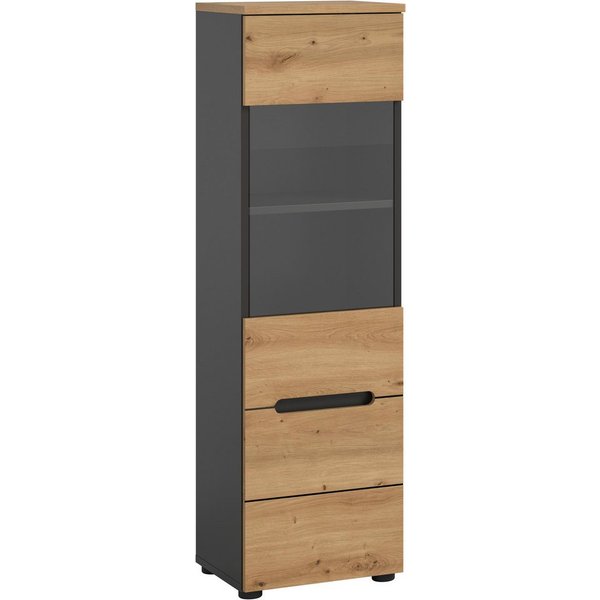 Home affaire Vitrine REHAT, TOPSELLER!, Höhe 125 cm, 1 Glastür, 1 Böden, 3 Fächer (1-St., stehend und hängend montierbar) Vitrinenschrank, Schrank, Glasvitrine,