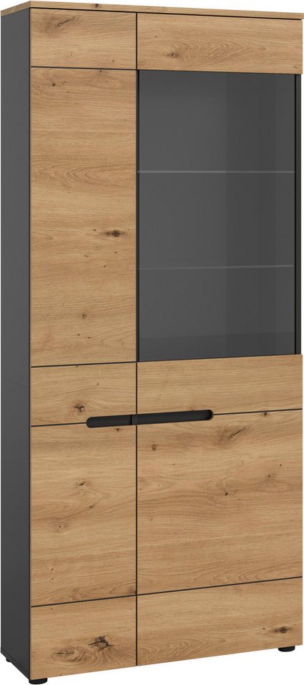 Home affaire Vitrine REHAT, TOPSELLER!, Höhe 190 cm, 2 Türen, 4 Einlegeböden, 2 Glasböden (1-St) Vitrinenschrank, Schrank, Glasvitrine, Wohnzimmervitrine – Bild 2 von 5