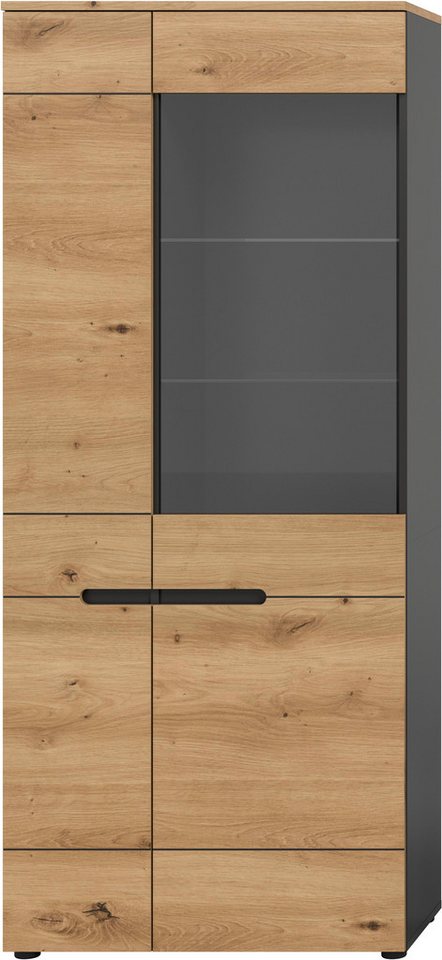 Home affaire Vitrine REHAT, TOPSELLER!, Höhe 190 cm, 2 Türen, 4 Einlegeböden, 2 Glasböden (1-St) Vitrinenschrank, Schrank, Glasvitrine, Wohnzimmervitrine – Bild 3 von 5