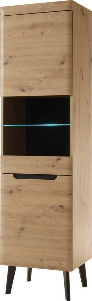 Home affaire Vitrine Torge, Hochschrank, Glasvitrine, Standvitrine, Vitrinenschrank (1-St) in drei verschiedenen Farben verfügbar, Glastür & -boden, 53 cm breit – Bild 2 von 5