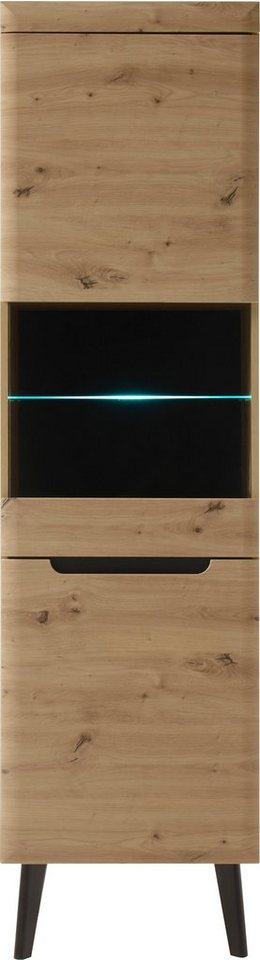 Home affaire Vitrine Torge, Hochschrank, Glasvitrine, Standvitrine, Vitrinenschrank (1-St) in drei verschiedenen Farben verfügbar, Glastür & -boden, 53 cm breit – Bild 3 von 5