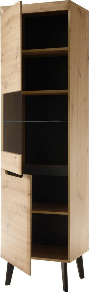 Home affaire Vitrine Torge, Hochschrank, Glasvitrine, Standvitrine, Vitrinenschrank (1-St) in drei verschiedenen Farben verfügbar, Glastür & -boden, 53 cm breit – Bild 4 von 5