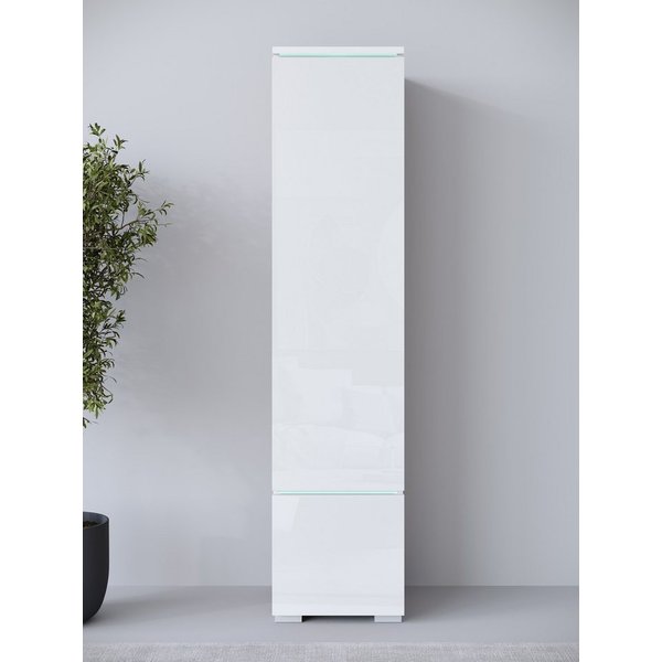 Home affaire Vitrine Vera, Höhe 130 cm, in verschiedenen Farbausführungen (1-St) LED-Beleuchtung, Türanschlag frei wählbar, stehend/hängend