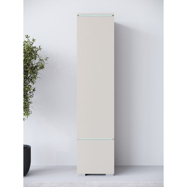 Home affaire Vitrine Vera, Höhe 130 cm, in verschiedenen Farbausführungen (1-St) LED-Beleuchtung, Türanschlag frei wählbar, stehend/hängend