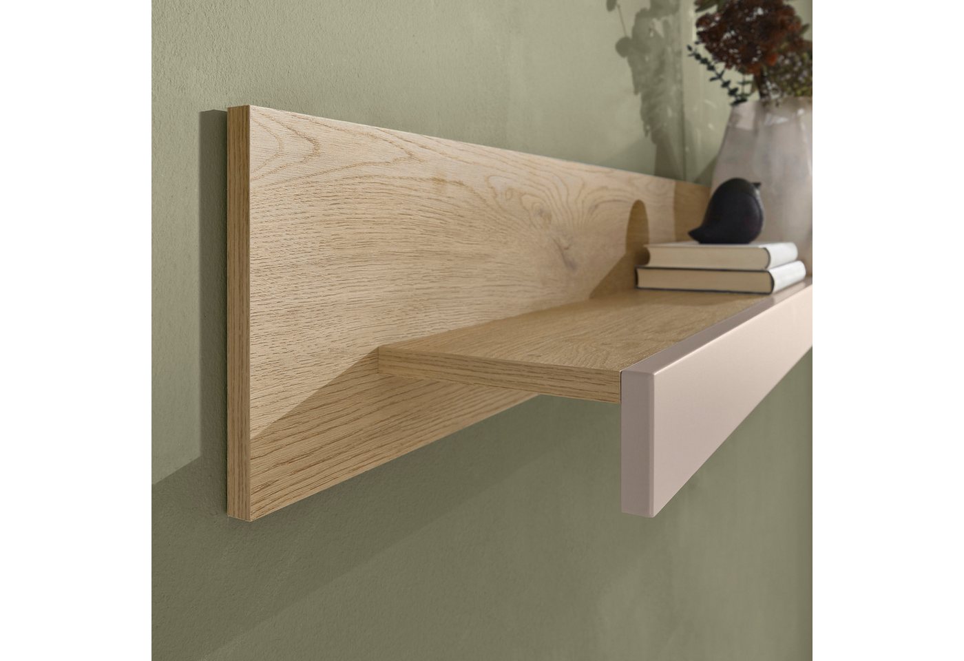 Home affaire Wandboard Cantara, modernes Wandregal, Hängeregal mit Ablagefach, vielseitig einsetzbar, in Eiche Evoke, Weiß oder Kaschmir erhältlich – Bild 5 von 5