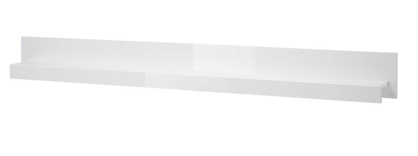 Home affaire Wandboard Carat, modernes Wandregal, Wandhalter mit Ablagefach, 217 cm breit, vielseitig einsetzbares Hängeregal, in Weiß Hochglanz – Bild 4 von 5