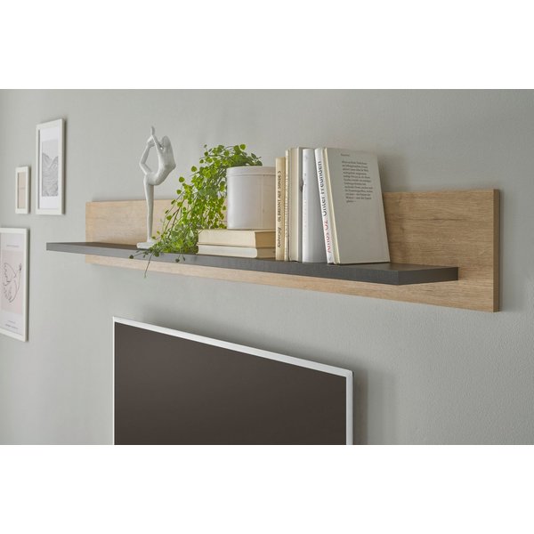 Home affaire Wandboard Cornwall, Wandregal im Landhausstil, Wandhalter mit Ablagefläche, 1-tlg., vielseitig einsetzbares Hängeregal, Breite 150 cm, warmes Eiche