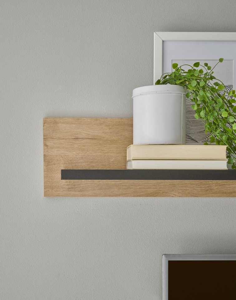 Home affaire Wandboard Cornwall, Wandregal im Landhausstil, Wandhalter mit Ablagefläche, 1-tlg., vielseitig einsetzbares Hängeregal, Breite 150 cm, warmes Eiche – Bild 4 von 5