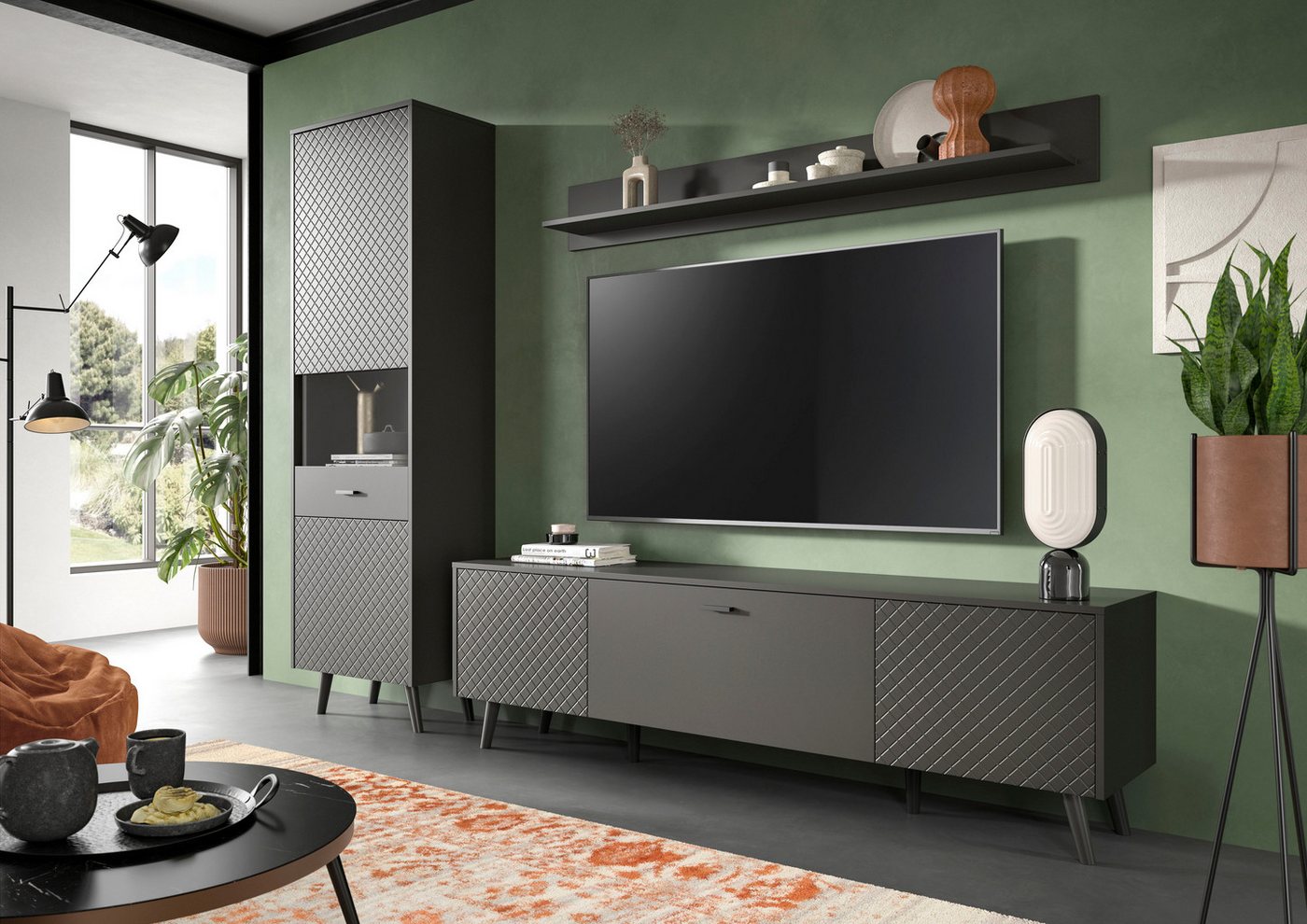 Home affaire Wandboard RHOMBUS, Breite 160 cm, 1-tlg., Wandregal, Wandboard, Wohnzimer, Esszimmer – Bild 5 von 5