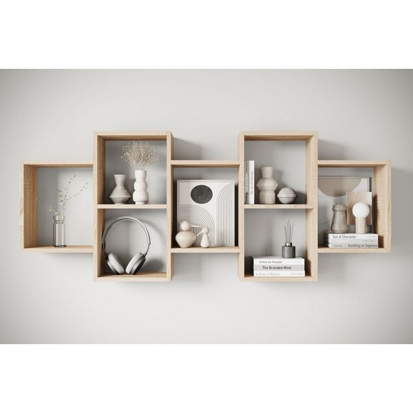 Home affaire Wandboard Wandregal Trio, 1-tlg., Stell- oder Hängeregal, 10 offene Fächer, flexibel montierbar