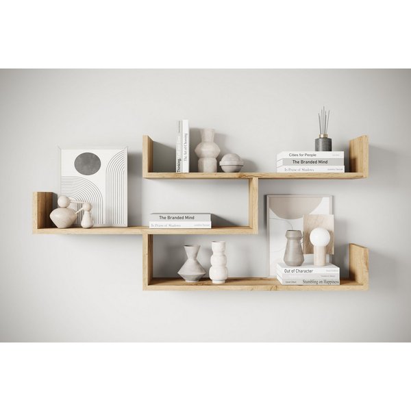 Home affaire Wandboard Wandregal Trio, 1-tlg., Hängeregal mit 3 Ablageflächen, modernes Design, variabel einsetzbar