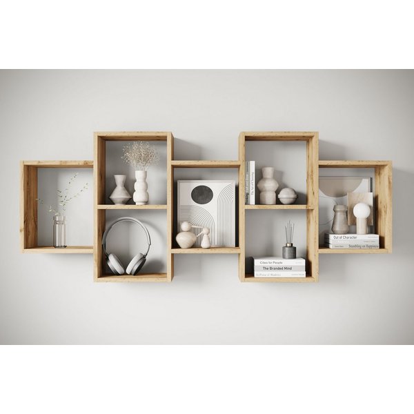 Home affaire Wandboard Wandregal Trio, 1-tlg., Stell- oder Hängeregal, 10 offene Fächer, flexibel montierbar