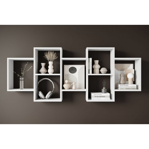 Home affaire Wandboard Wandregal Trio, 1-tlg., Stell- oder Hängeregal, 10 offene Fächer, flexibel montierbar