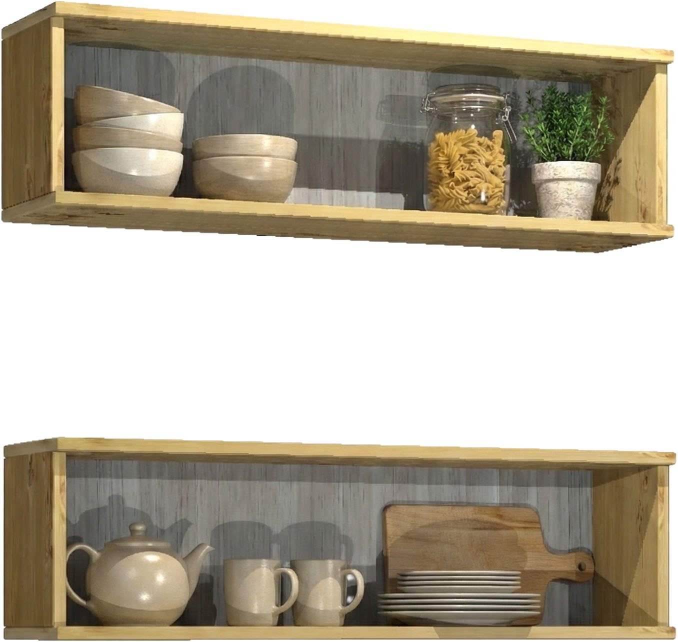 Home affaire Wandregal Meliss, aus nordischer Kiefer gefertigt, Breite 80 cm, 2-tlg – Bild 2 von 5