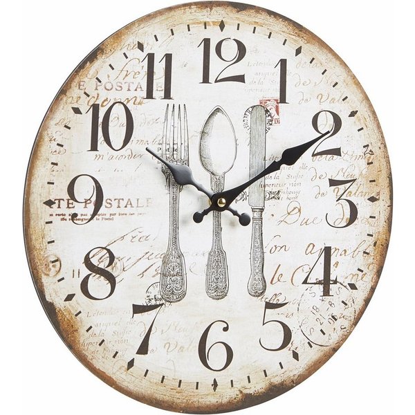 Home affaire Wanduhr "Werant" (rund, Ø 34 cm, Vintage Optik, dekorativ in Küche & Wohnzimmer)