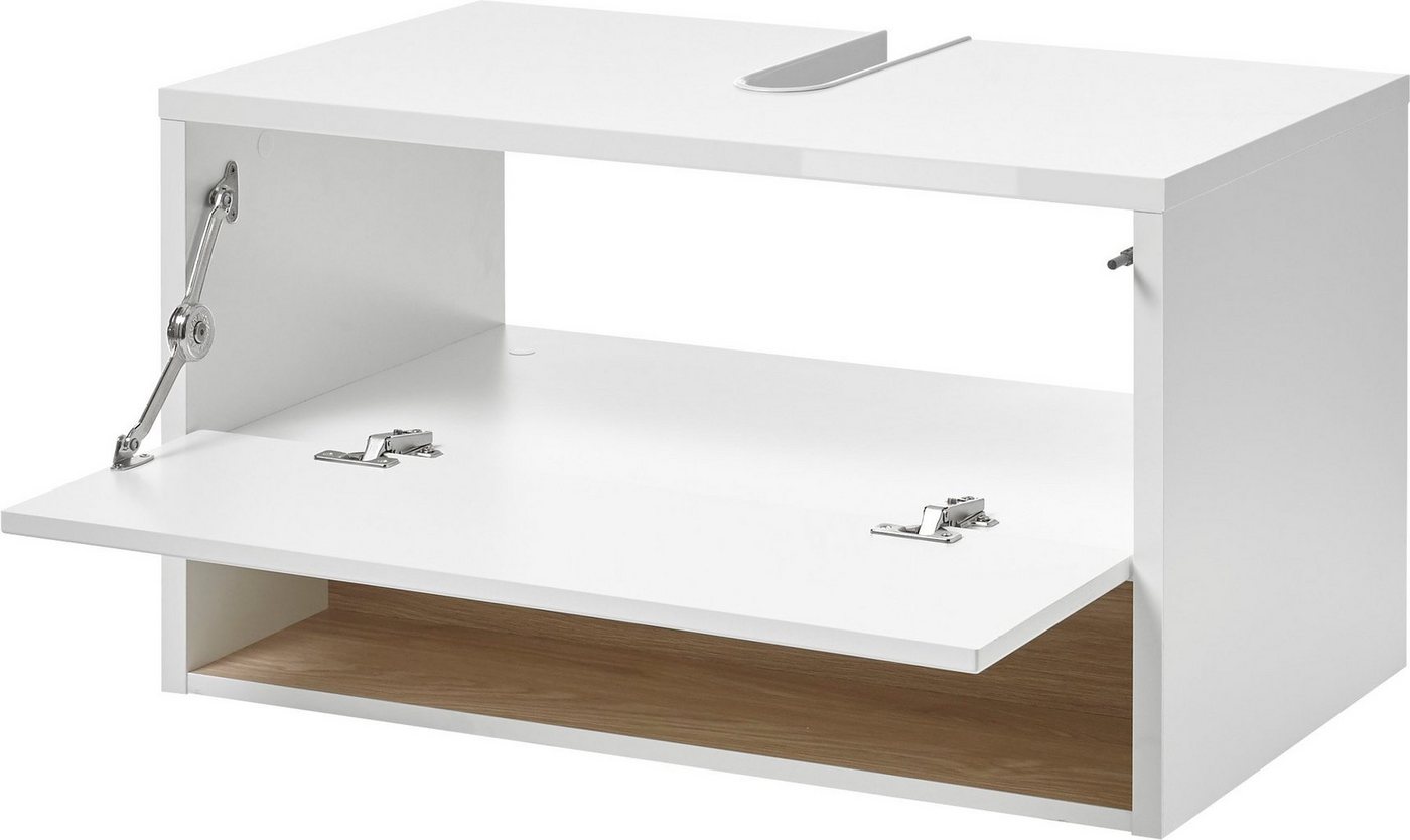 Home affaire Waschbeckenunterschrank Studio Line, Badschrank in Hochglanz Weiß, Waschtisch in zwei Farben verfügbar, ausreichend Stauraum – Bild 3 von 5