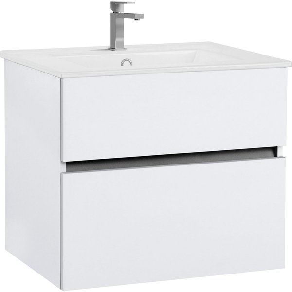 Home affaire Waschtisch Wisla, Waschplatz, Badezimmerschrank (Set, 2-St., Waschtisch mit Waschbecken), Badmöbel für Wandmontage mit Klappe, Schublade und Kerami