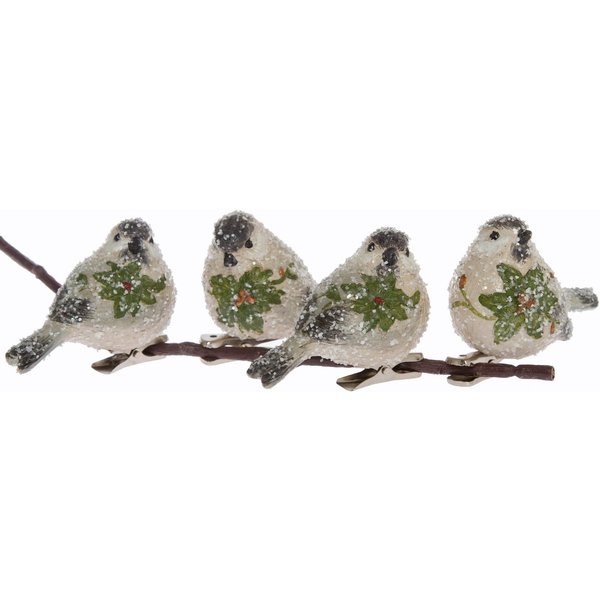 Home affaire Weihnachtsbaumklammer Vögel, Weihnachtsdeko, Christbaumschmuck (4-tlg), mit Schneeglitter