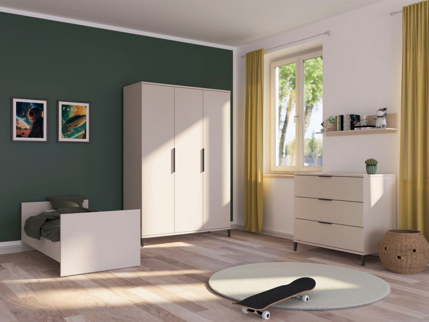 Home affaire Wickelkommode ARI, 3 Schubladen, inklusive Wickelaufsatz, Schubladen mit Soft-Close-Funktion – Bild 2 von 5