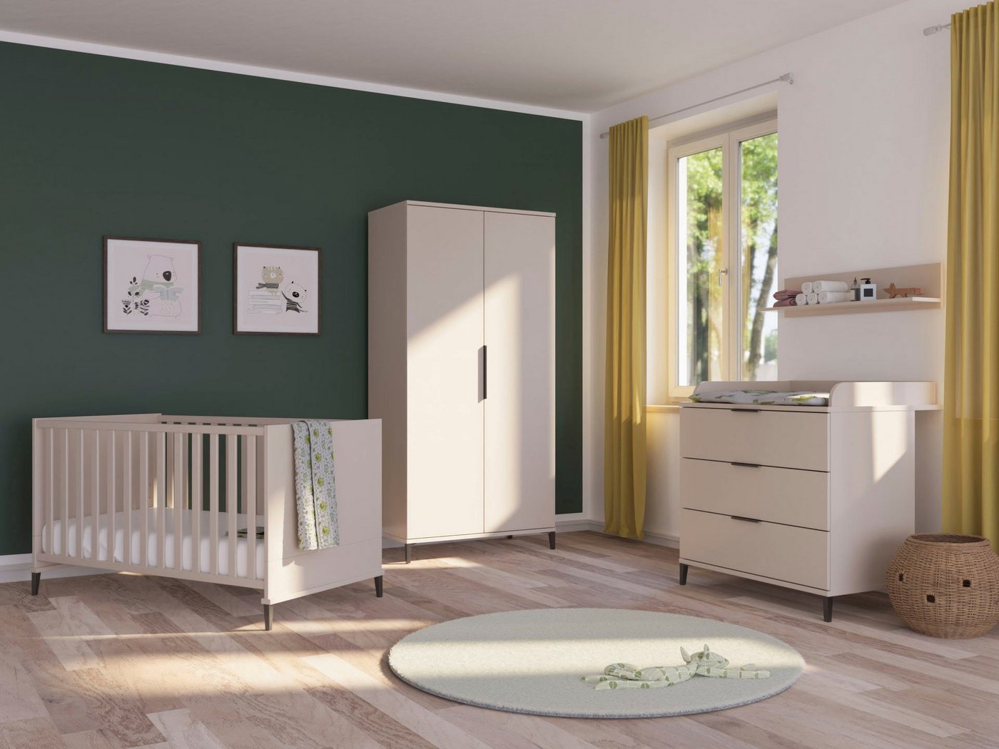 Home affaire Wickelkommode ARI, 3 Schubladen, inklusive Wickelaufsatz, Schubladen mit Soft-Close-Funktion – Bild 3 von 5