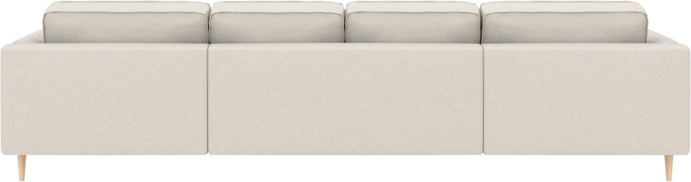 Home affaire Wohnlandschaft Booster, whlw. mit Schlaffunktion & Bettkasten, Fuß Buche lackiert, Sofa in U-Form, Breite 305 cm, in Cord oder Struktur – Bild 5 von 5