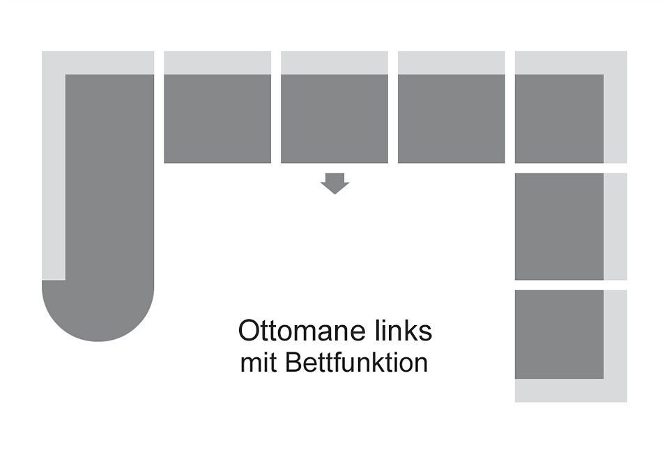 Home affaire Wohnlandschaft Budapest, viel Platz, Breite 288cm, zeitlos und elegant, U-Form, wahlweise mit Bettfunktion – Bild 4 von 5