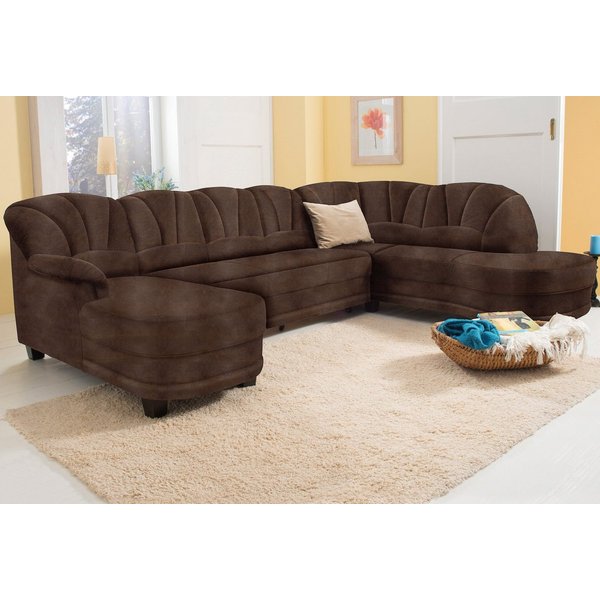 Home affaire Wohnlandschaft Camelita, viel Platz, bequem und zeitlos, Breite 289cm, U-Form, wahlweise mit Bettfunktion