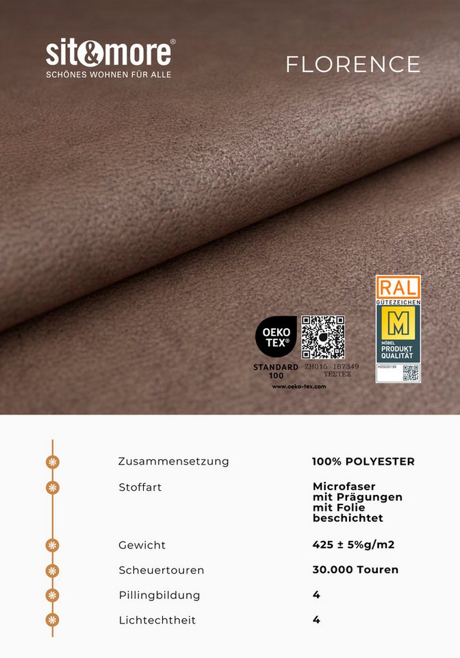 Home affaire Wohnlandschaft Palmera U-Form, B: 308 cm, große Stoff + Leder Auswahl, mit Schlaffunktion, optional Bettkasten, Federkern, XXL-Wohnlandschaft – Bild 5 von 5