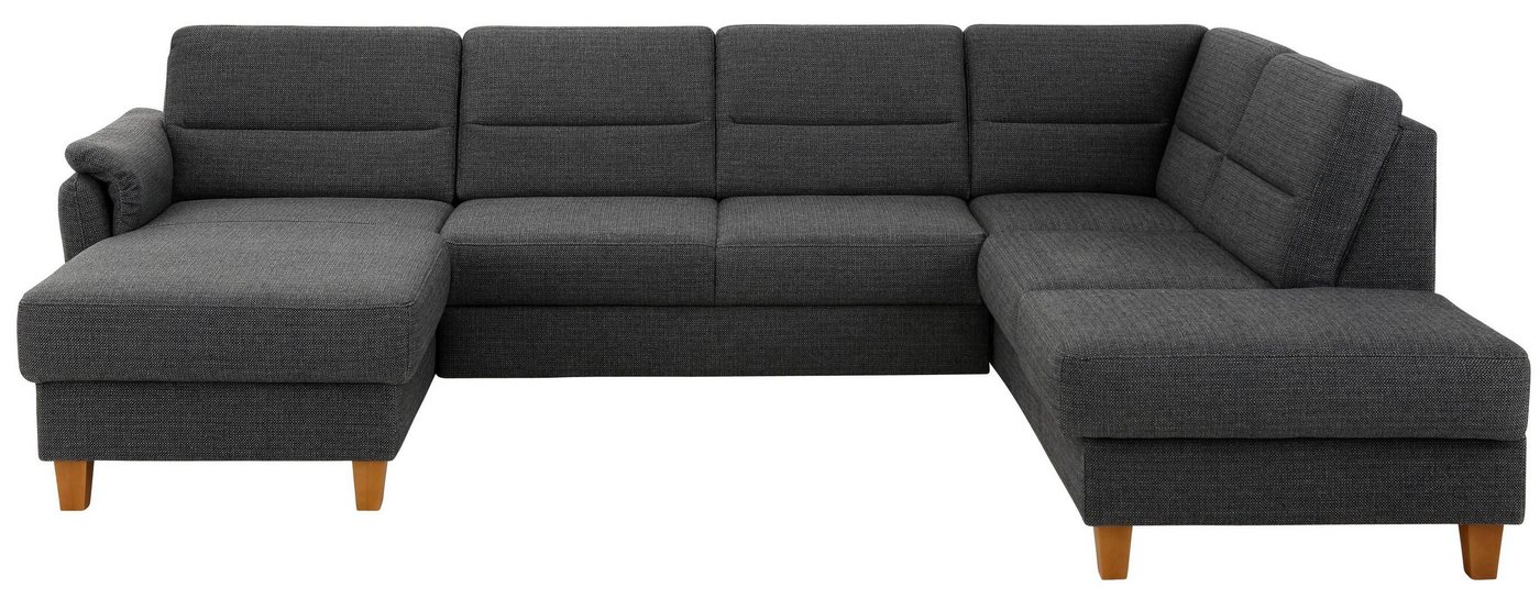 Home affaire Wohnlandschaft Palmera U-Form, B: 308 cm, große Stoff + Leder Auswahl, optional Schlaffunktion & Bettkasten, Federkern, XXL-Wohnlandschaft – Bild 2 von 5