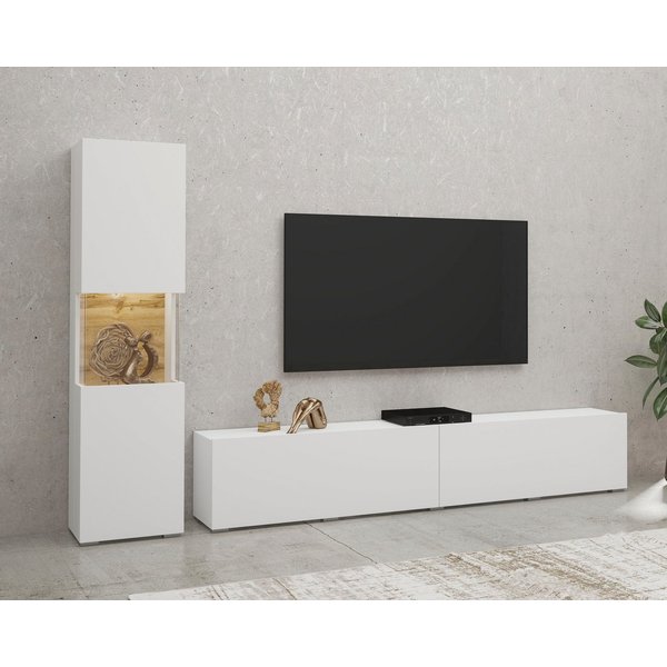 Home affaire Wohnwand Ava, Wohnzimmer-Set hängend/stehend montierbar, Vitrine, Lowboard, 2-tlg.