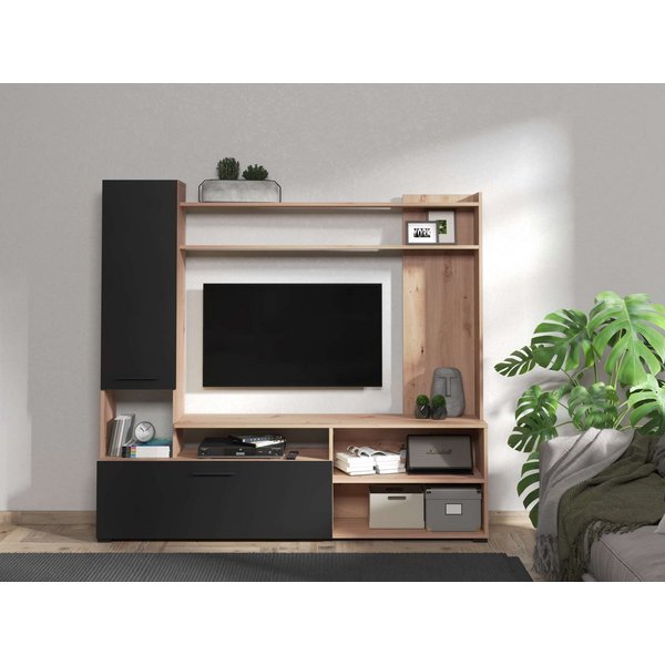 Home affaire Wohnwand Braga Wohnwand, Mediawand, Anbauwand, für TV bis 60', Breite 169 cm, (Komplett-Set, 3-St), Set besteht aus Standregal, TV-Board und Wandre