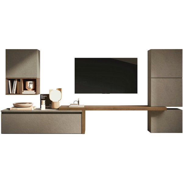 Home affaire Wohnwand Infinity, 7tlg. Breite 290 cm, Höhe variabel, Schrankwand, Anbauwand, (7-St), (Lowboard, T-Boden, 3x Hängewürfel, Würfelregal Set, Würfel-