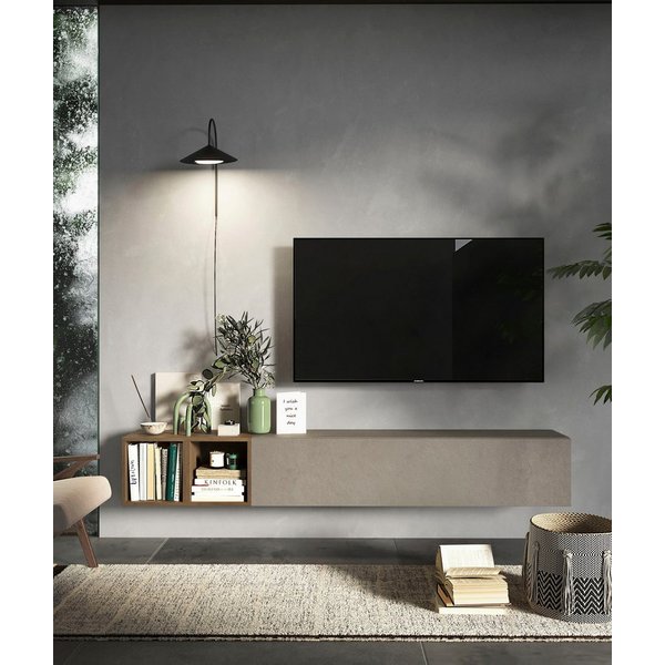 Home affaire Wohnwand Infinity, 2tlg. Breite 194 cm, Höhe variabel, Wohnwand, (Spar-Set, 2-St), (Lowboard hängend, Würfelregal 2er Set)