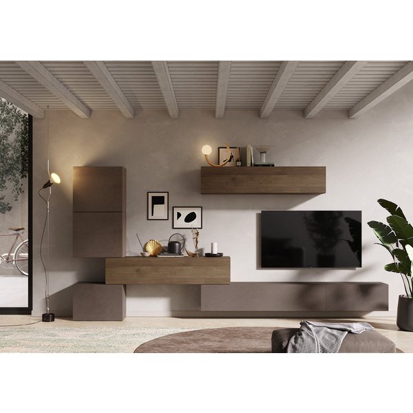 Home affaire Wohnwand Infinity, 7tlg. Breite 340 cm, Höhe variabel, Schrankwand, Anbauwand, (7-St), (Lowboard hängend 2tlg., 2x Hängeschr., 2x Hängewürfel, Würf