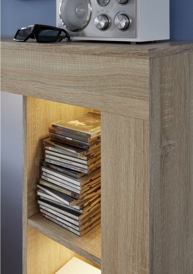 Home affaire Wohnwand Laholm, (Set, 4-St), Wohnwand mit Tür, Klappe & 6 Fächern - (B/T/H) 240/41/185 cm – Bild 5 von 5