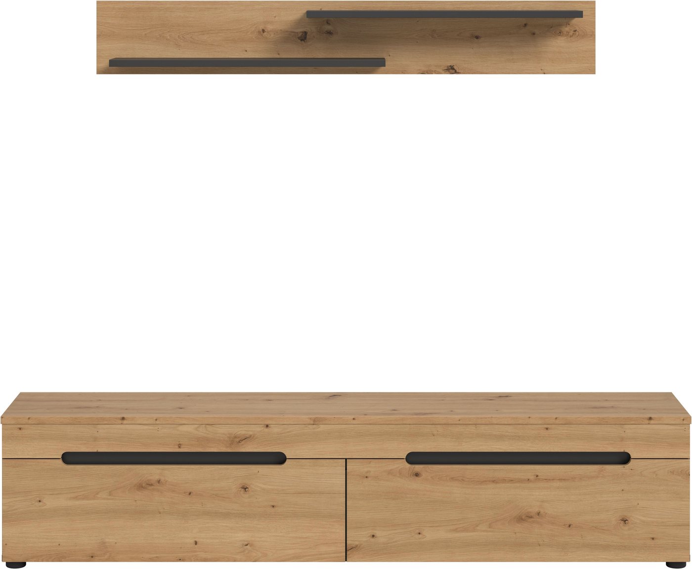 Home affaire Wohnwand REHAT, TOPSELLER!, 2-teilig, wahlweise stehend und hängend montierbar, (2-St., Set bestehend aus: Wandboard (13x19x8 cm) und Lowboard (170 – Bild 3 von 5